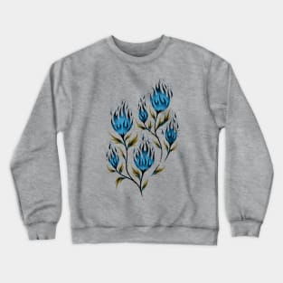 Fire Flower - Gold Blue Crewneck Sweatshirt